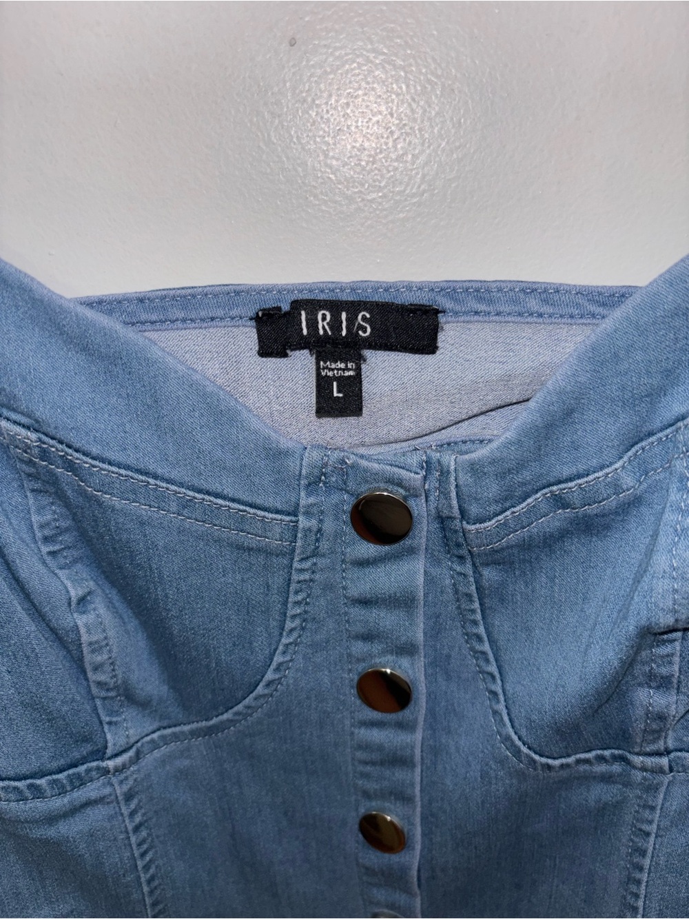 Blue Denim Button-Front Mini Dress - Picture 4 of 10